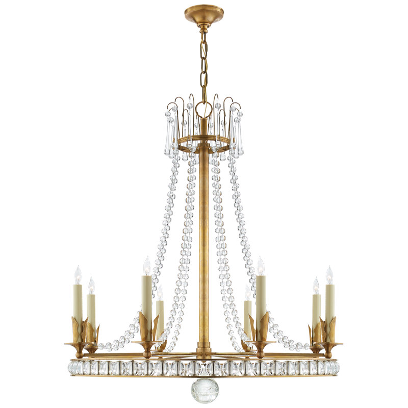 Regency 8 - Light Chandelier, Hand-Rubbed Antique Brass