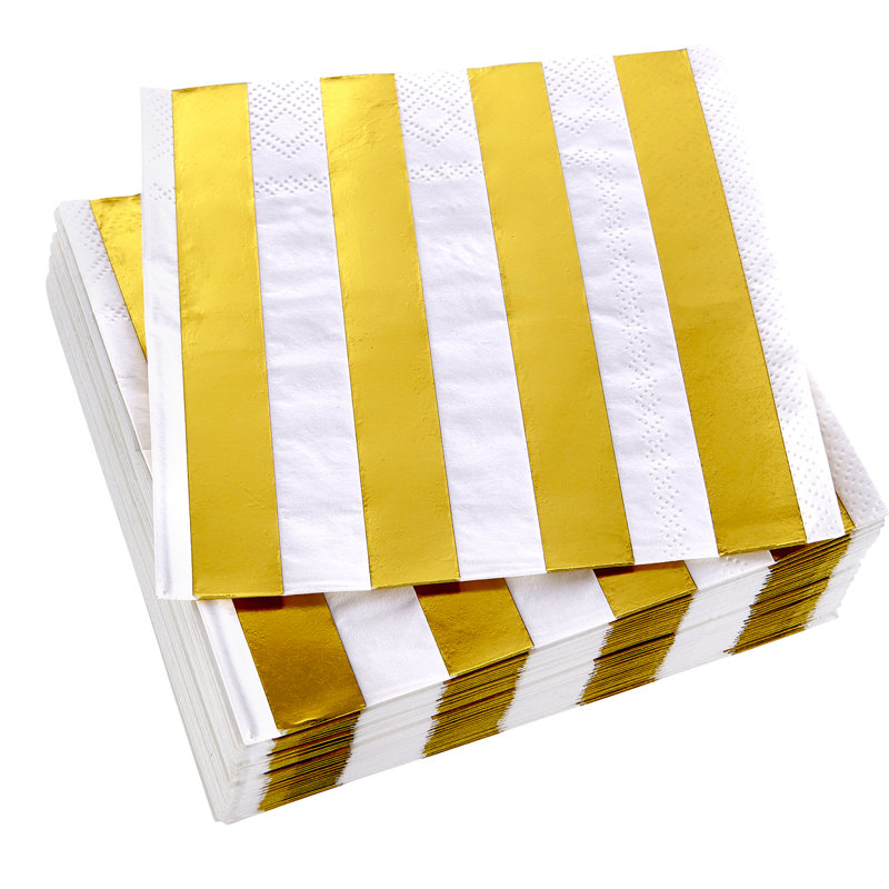 Serviettes de papier lourd poids jetable, Or