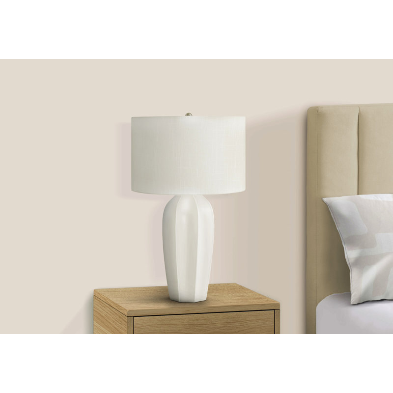 Lighting, 27"H, Table Lamp, Cream Ceramic, Ivory / Cream Shade, Modern