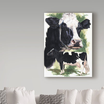 Reproduction d’art graphique sur toile tendue de vache holstein