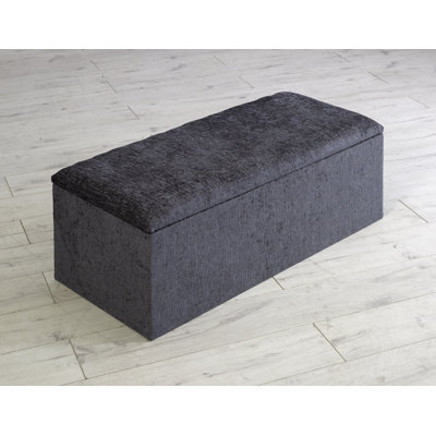 Ember 102cm Wide Velvet Rectangle Solid Colour Ottoman with Storage