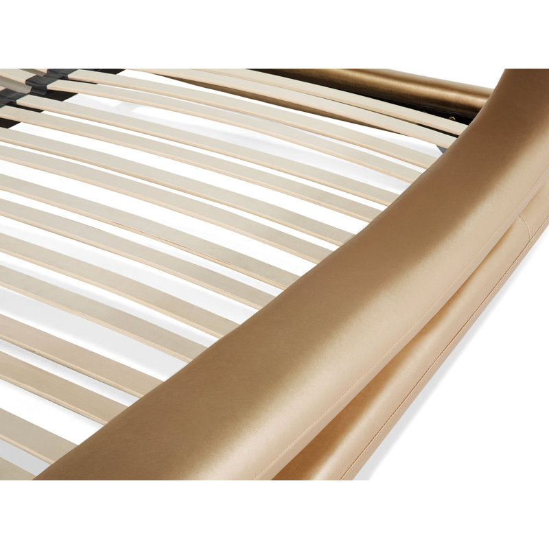 Avignon Upholstered Bed, Gold, European Kingsize (160 x 200 cm)
