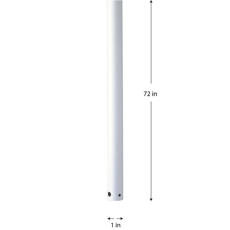 72-Inch Matte White Steel Ceiling Fan Downrod