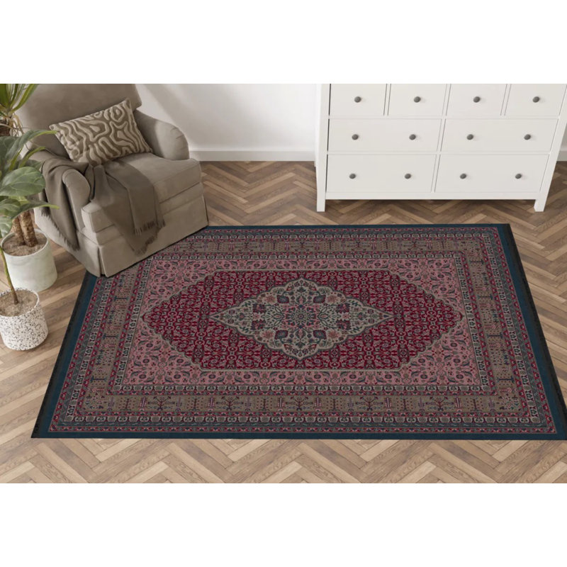 Tapis intérieur / extérieur en polypropylène tissé à la machine Safron, Rectangle 4 pi 4 po x 6 pi 3 po