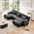 Luxury Modular Sectional Sofa Couch, Oversized U Shaped Cloud Couch-183406855