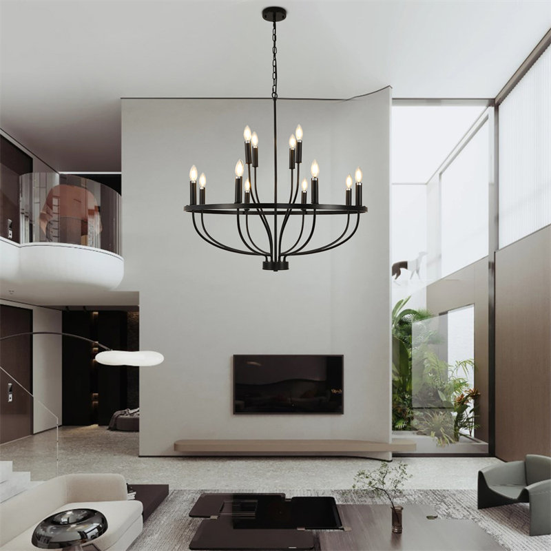 Pippy 12 - Light Geometric Chandelier, Black