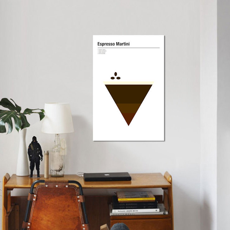 « expresso martini », impression sur toile, H 40 po x l 26 po x P 1,5 po, Pas de tapis, Toile tendue