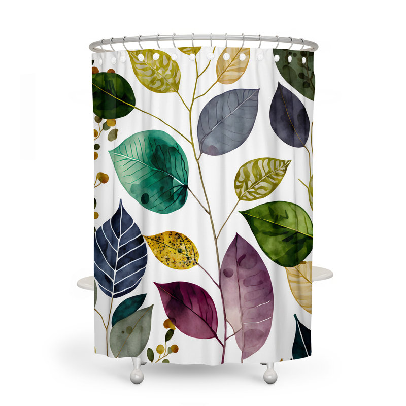 Rideau de douche simple à motif floral, H 93 po x l 70 po