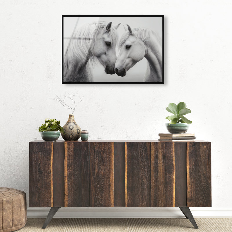 Twin Souls I Print by Oliver Gal, 17"H x 25"W, Black Floater Frame
