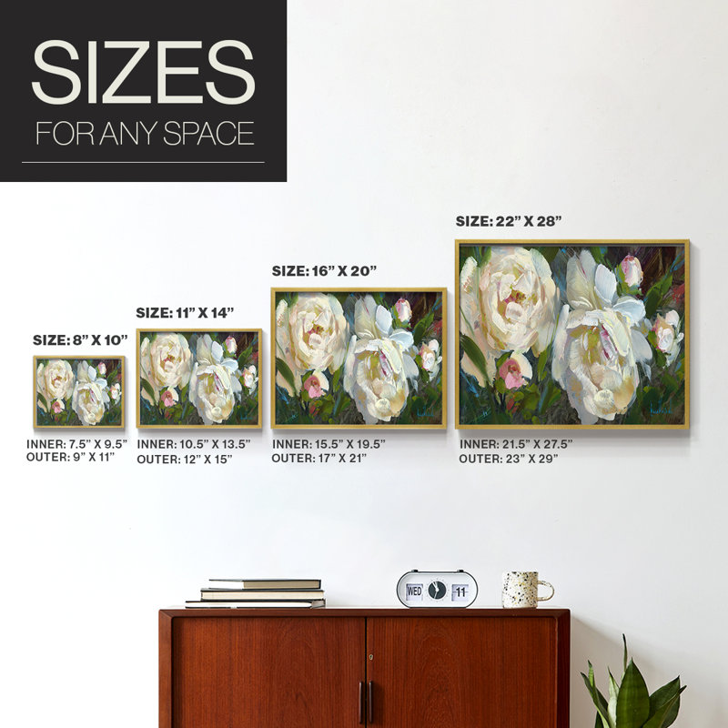 Garden Peonies Duo -Framed Print - Restickable