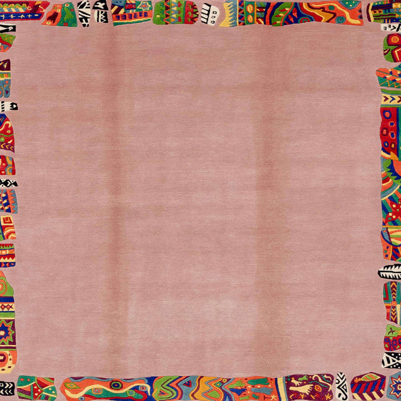 Abstract Indoor Rug, Square 8'