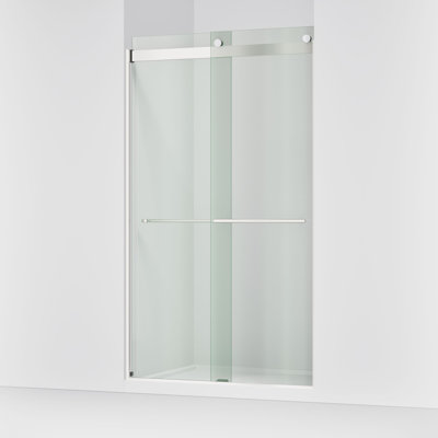 Porte de douche coulissante Levity Plus Less, 81 5/8 po H 44-5 / 8 - 47-5 / 8 po L, avec verre transparent de 3/8 po d'épaisseur