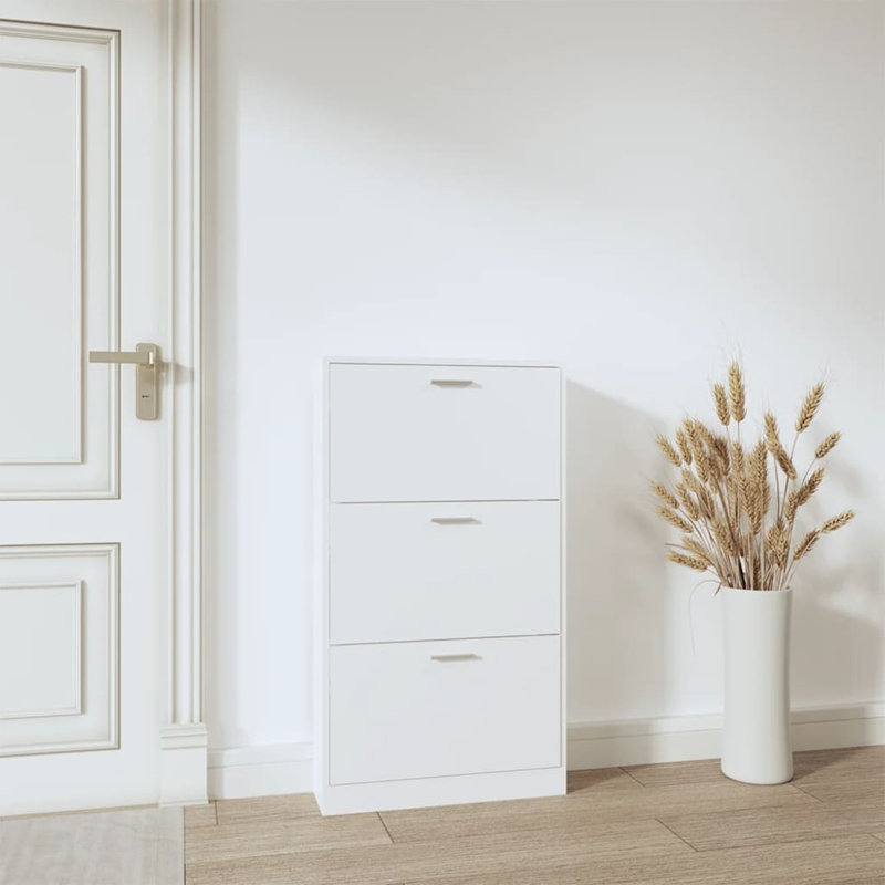 9 Pair Flip Down Shoe Storage, White