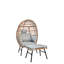 Chaise d'extérieur en osier avec repose-pieds