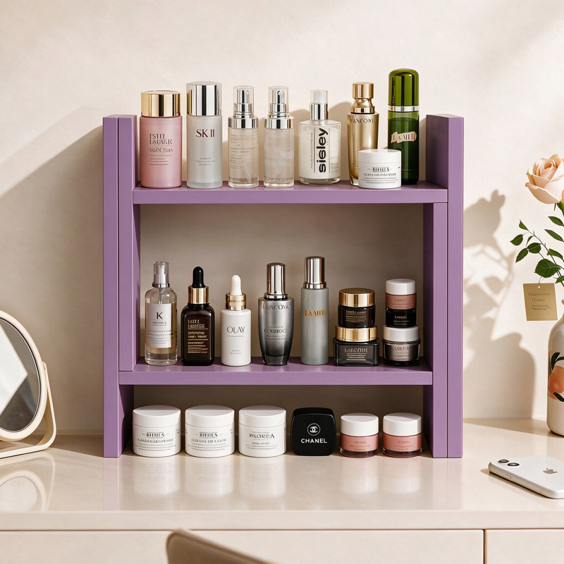Organiseur de bureau réglable en bois manufacturé Roland, Purple