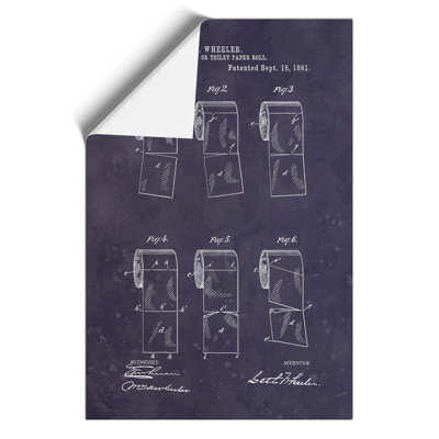 Toilet Roll Patent Dark - Frameless Print
