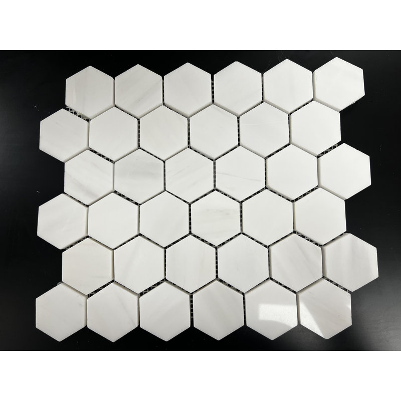 Bianco Dolomite Mosaic 2" Hexagon Wall & Floor