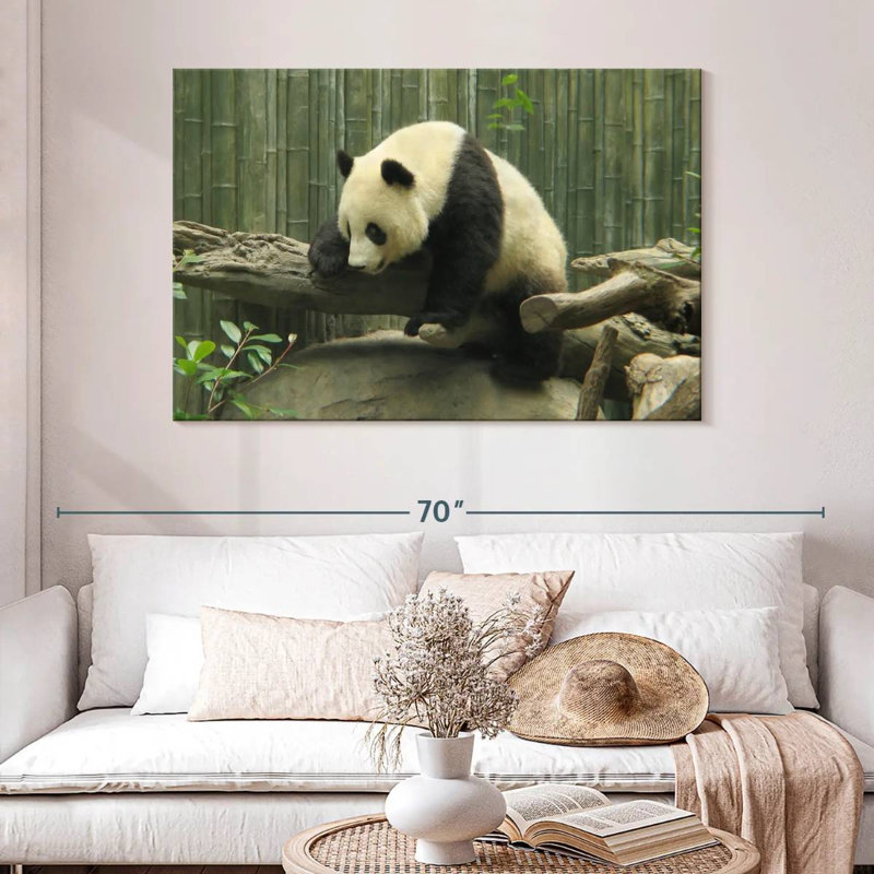 Brampt Panda On A Trunk, 32" H x 48" W