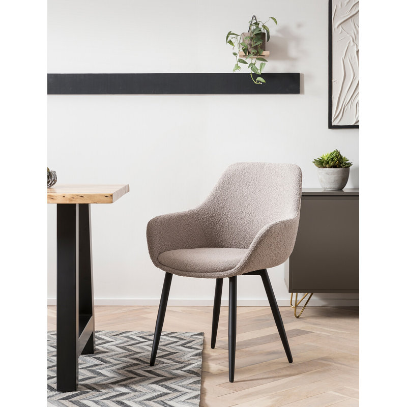 Lottie 47cm H Polyester Upholstered Metal Accent, Taupe