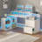 Ravleen 66'' W L-Shaped Computer Desk with Cube Shelves and Cabinet-1242565577