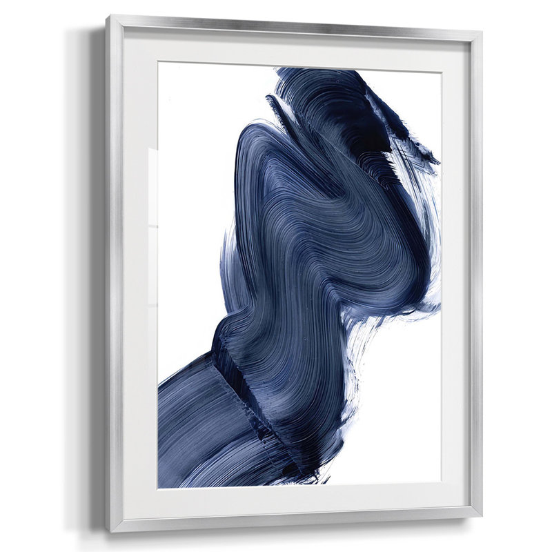 Drifting Sea II Framed Print, White, Silver Framed Paper