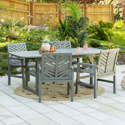Alfonsi Acacia Wood Patio Dining Table Set