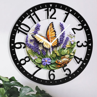 Metal Wall Clock for Living Room -10" Silent Non Ticking,Battery Operated, Antique Clocks for Farmhouse,Bedroom,Kitchen - Arabic Numerals