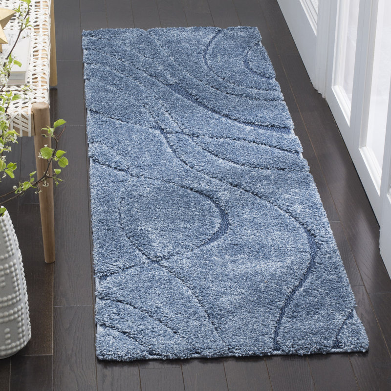Ashal Abstract Indoor Rug, Runner 2'3" x 19', Blue