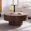 Table basse ronde en bois de 30,51 pouces pour table de salon noyer convenant à la chambre à coucher, au salon et au bureau