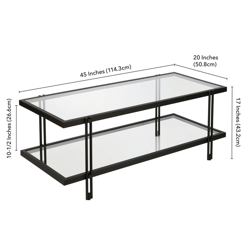 Inez Lorain Coffee Table with Storage, Blackened Bronze