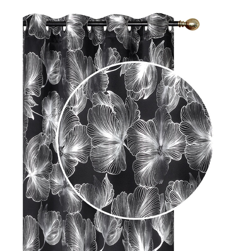 Callingwood Room Darkening Curtain Pair, Black, 54" W x 84" H