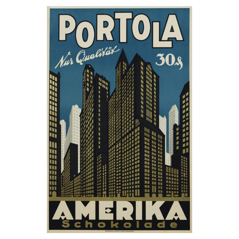 Affiche «Portola Amerika Schokolade» par Inconnu - Estampe numérique, H 40 po x l 32 po