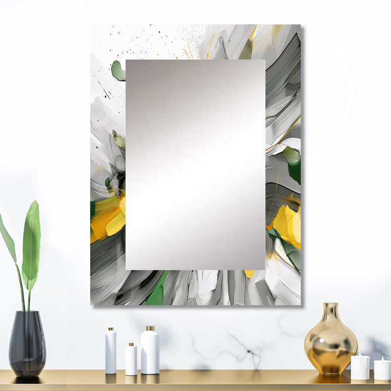 Dynamic Waveforms - Scandinavian Mirror, Scandinavian Decorative Wall Mirror, Printed Metal Art, 32" x 24"