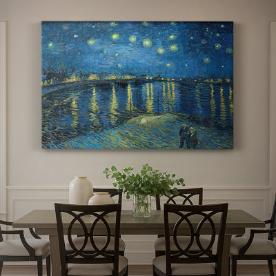 Nuit étoilée au-dessus du rhône (Duplicata de VAG20.jPG) - Vincent Van Gogh - Toile tendue avec châssis - 1888
