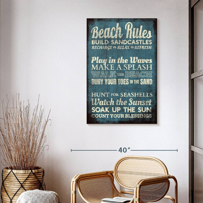 " Beach Rules " by Charles B, 39" H x 26" W x 1.25" D