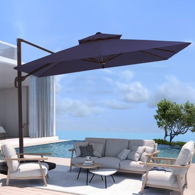 Parasol de patio extérieur en porte-à-faux avec couvercle Deboah