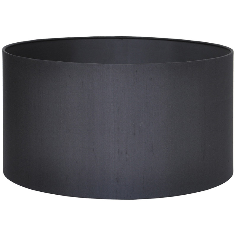 Hindenach 26cm H Silk Drum Lamp Shade ( Screw On ), Black