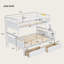 Lit superposé simple au-dessus de double avec échelle et deux tiroirs de rangement, structure convertible en bois massif avec garde-corps-1992153485
