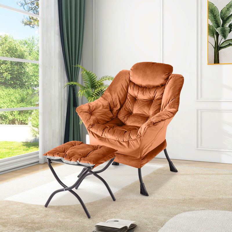 Upholstered Armchair, Orange