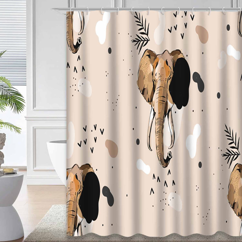 Rideau de douche Abstract Creative Elephant, L 72 po x l 84 po
