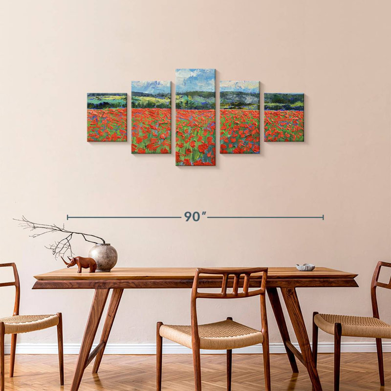 Coquelicot, H 34 po x l 74 po