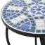 Table d'extérieur en carreaux de céramique dans le style: bleu et blanc avec cadre en fer Élégant côté en céramique: pieds