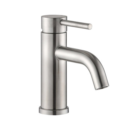 Compliant Single Hole Bathroom Faucet - 6.57" High Stainless Steel Waterfall Faucet