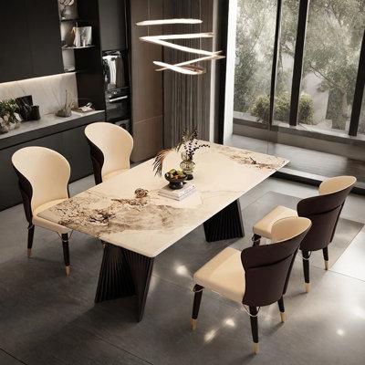 Simple light luxury luxury dining table and chair
