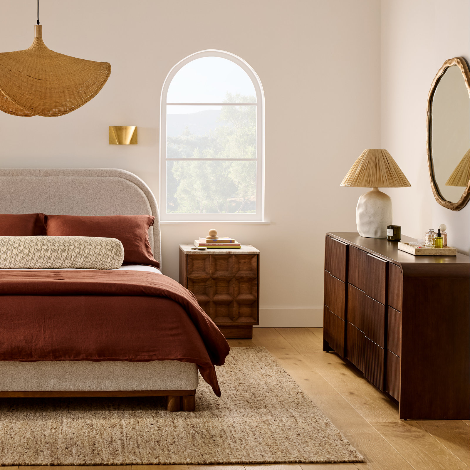 Vitale Reeded Wood Dresser, Walnut