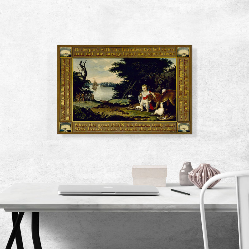 «Peaceable Kingdom 1828» par Edward Hicks, reproduction d'art sur toile tendue, H 18 po x l 26 po x P 0,75 po