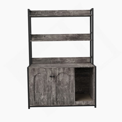 Kuchmel Cat Litter Box Accessories with Shelves Cat Litter Box Enclosure Cat Furniture