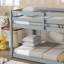 Lit superposé simple au-dessus d'un lit simple avec échelle, en bois et en caoutchouc avec plateforme à lattes renforcées-617728780