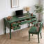 Bureau en bois massif vert avec 5 tiroirs-161762160