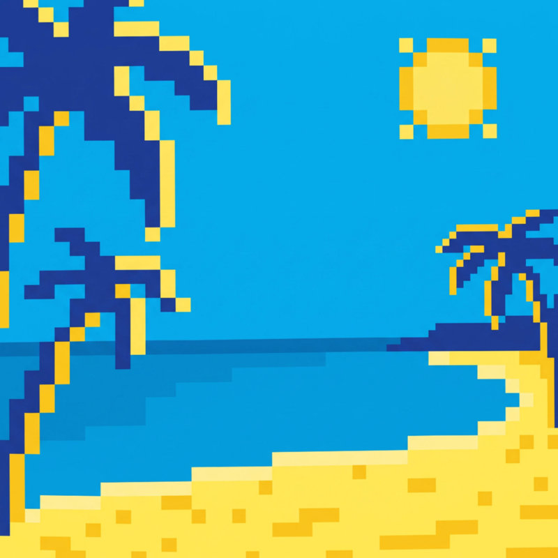 Couvertures de plage Pixelated, 50in W x 60in H, Bright Blue and Vibrant Yellow